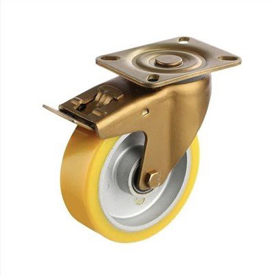 Aluminium tub ntxhais PU Caster